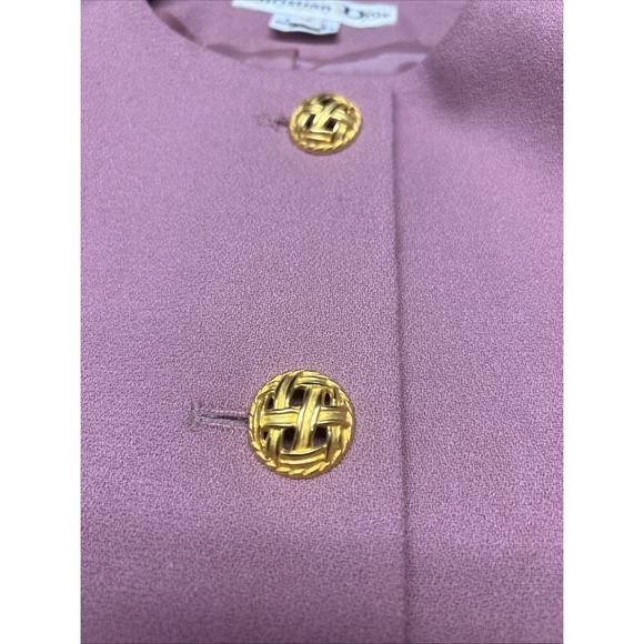 Vintage‎ Christian Dior 100% Wool Women's Sz 16 Gold Button Tailored Blazer - Picture 5 of 14